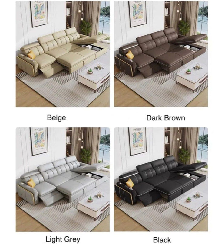 LUNESSA Electric Recliner Leather Storage Sofa - Radical Homes Singapore