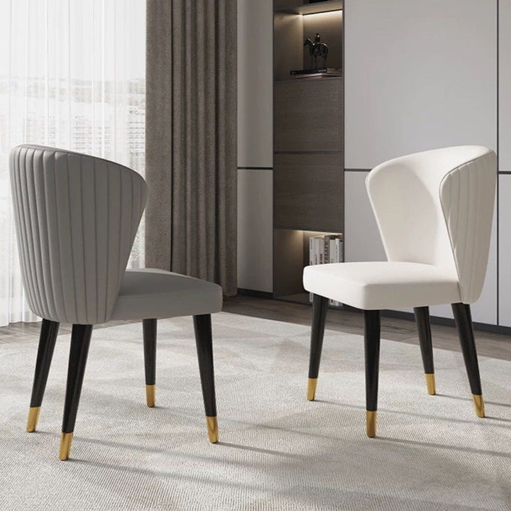 OBADIAH Modern Leather Dining Chair - Radical Homes Singapore