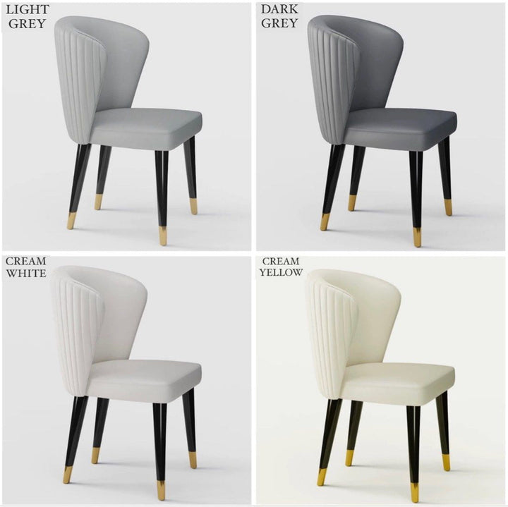 OBADIAH Modern Leather Dining Chair - Radical Homes Singapore