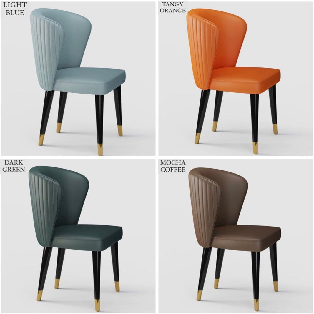 OBADIAH Modern Leather Dining Chair - Radical Homes Singapore