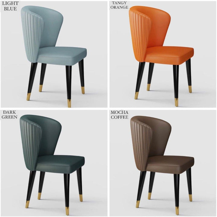 OBADIAH Modern Leather Dining Chair - Radical Homes Singapore