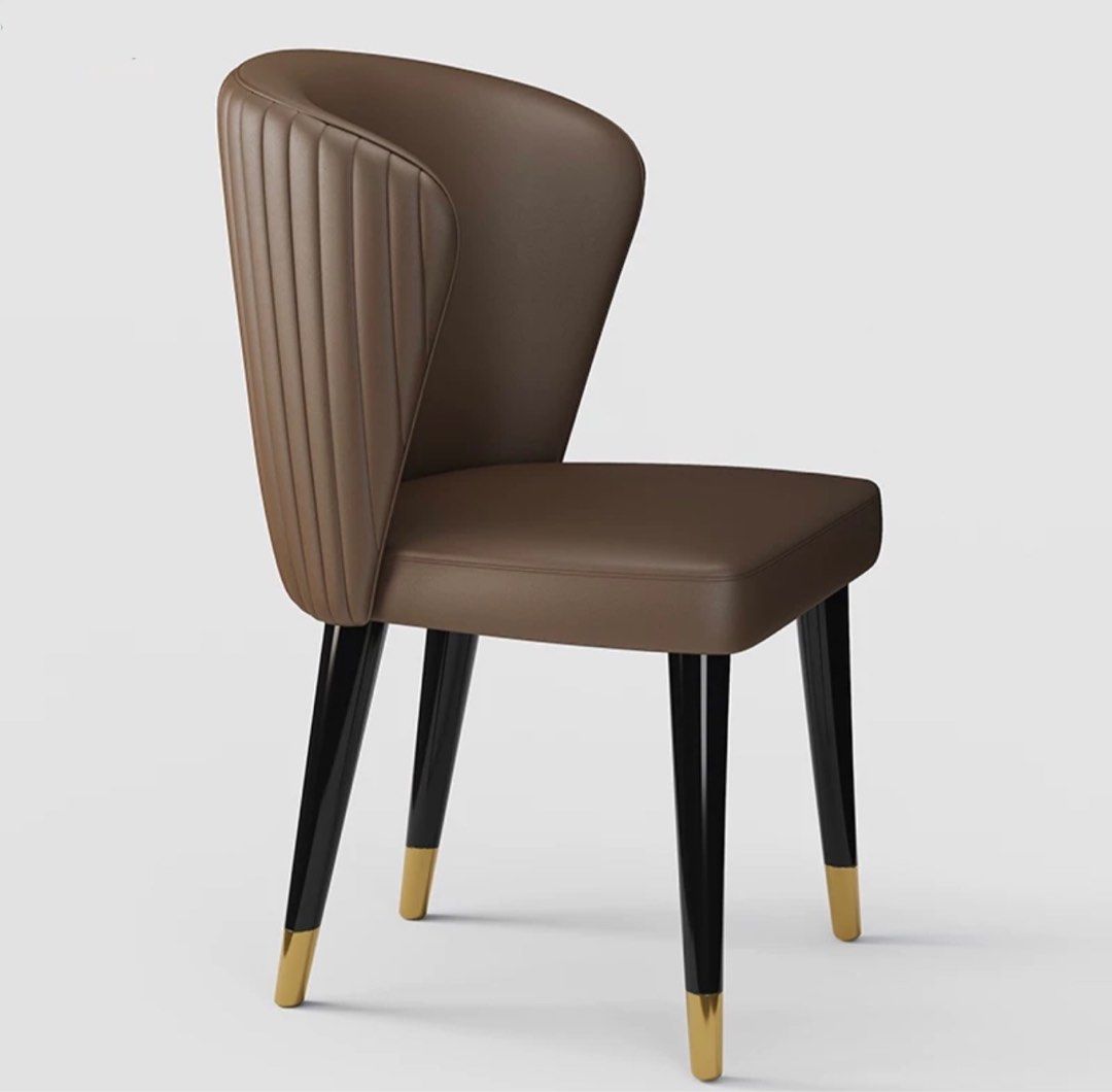 OBADIAH Modern Leather Dining Chair - Radical Homes Singapore