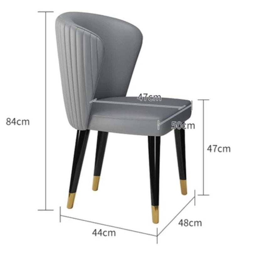 OBADIAH Modern Leather Dining Chair - Radical Homes Singapore