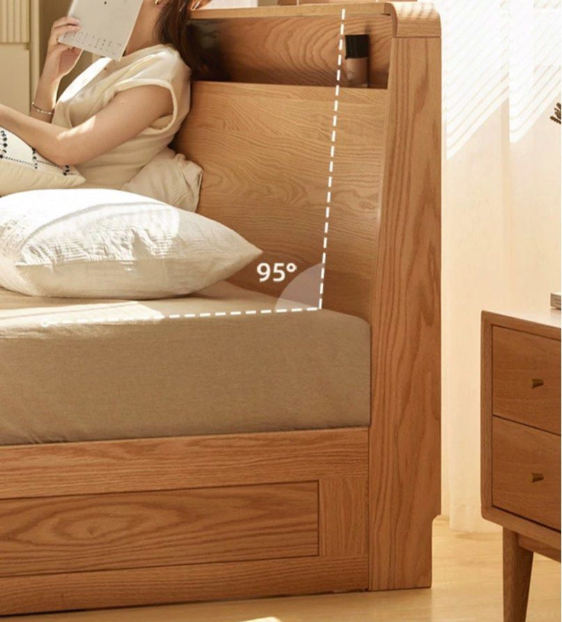 JAUPER Scandinavian Solid Wood Storage Bedframe - Radical Homes Singapore