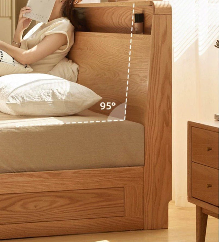 JAUPER Scandinavian Solid Wood Storage Bedframe - Radical Homes Singapore