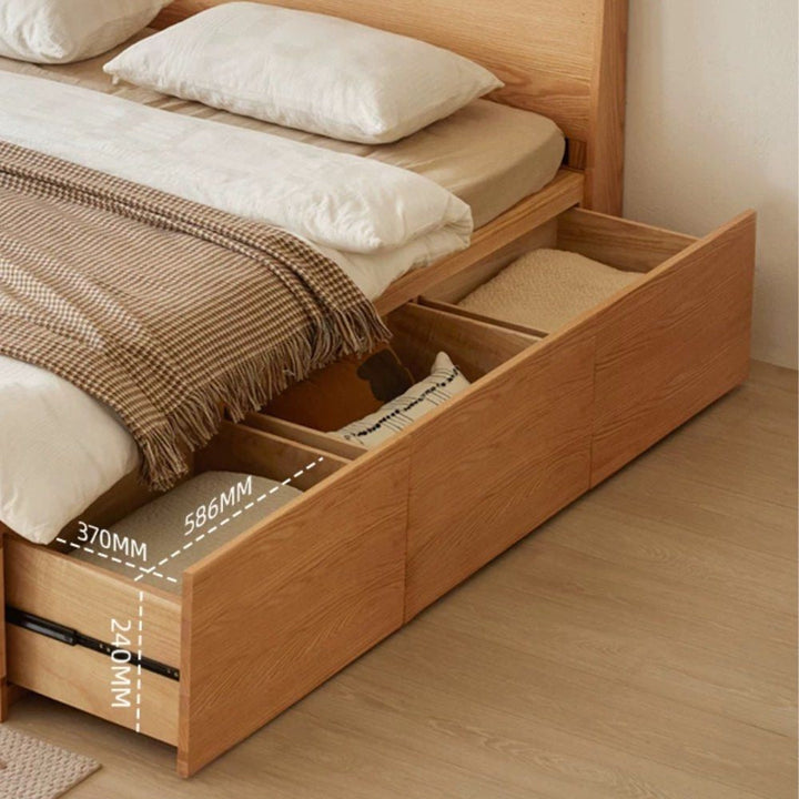 JAUPER Scandinavian Solid Wood Storage Bedframe - Radical Homes Singapore