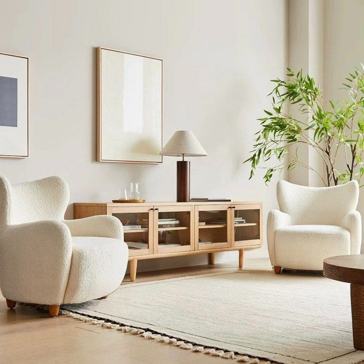 SAVANNAH Japandi Boucle Armchair - Radical Homes Singapore