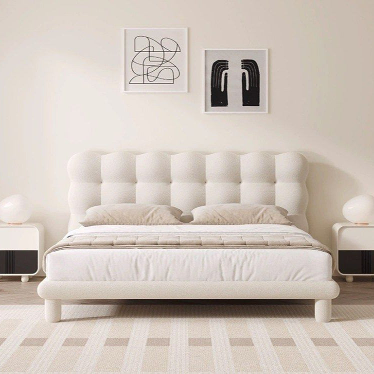 JEN Modern Boucle Bedframe - Radical Homes Singapore