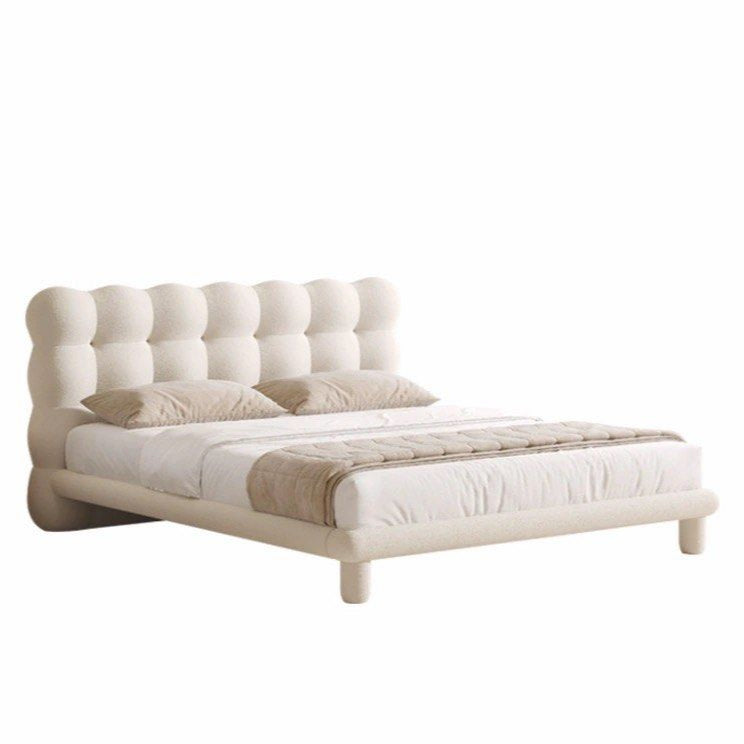 JEN Modern Boucle Bedframe - Radical Homes Singapore