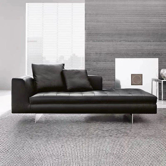 ELVORIS Modern Leather Chaise Sofa - Cassa Haus Singapore