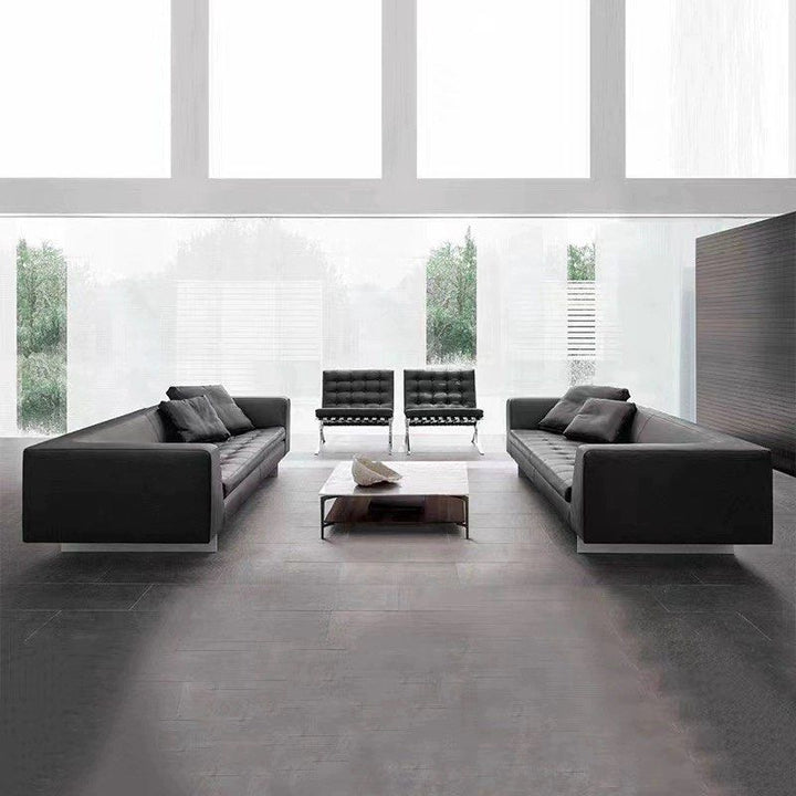 VOSSARI Modern Leather Chaise Sofa - Radical Homes Singapore