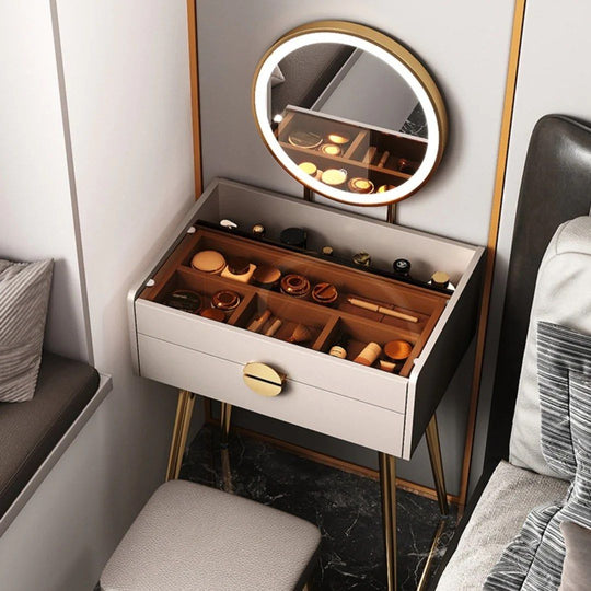 MARQESSA Makeup Vanity Set With Stool & Mirror - Cassa Haus Singapore