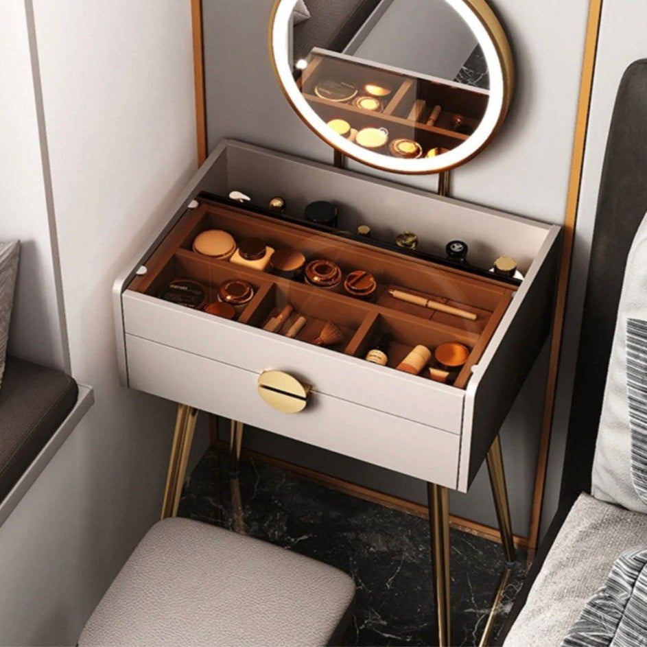 MARQESSA Makeup Vanity Set With Stool & Mirror - Cassa Haus Singapore