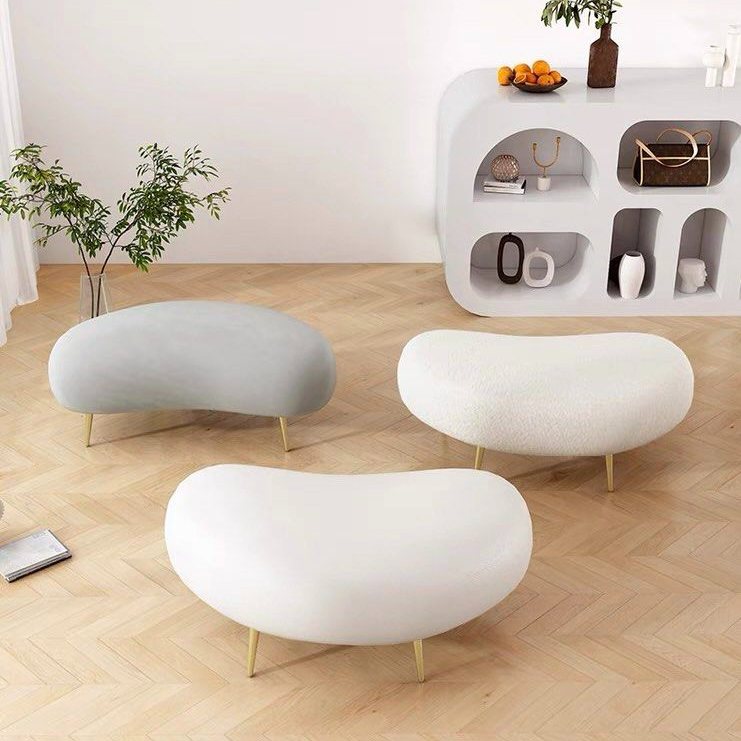 PEBBLE Modern Boucle Ottoman - Cassa Haus Singapore