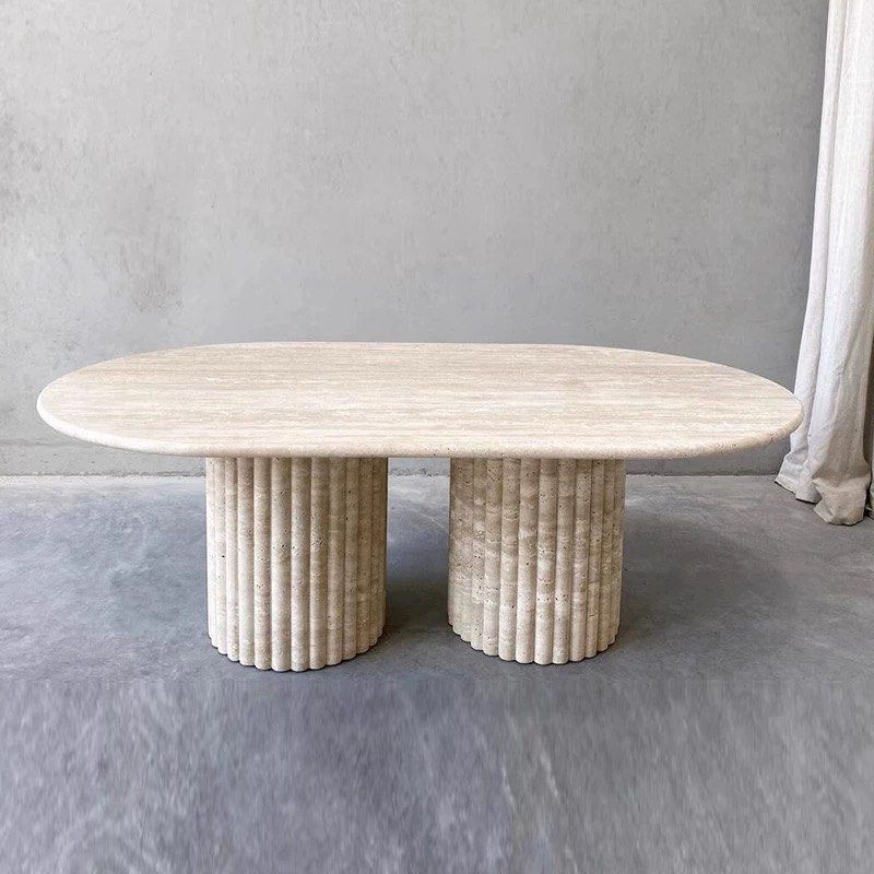 ARSHEL Modern Travertine Coffee Table - Radical Homes Singapore