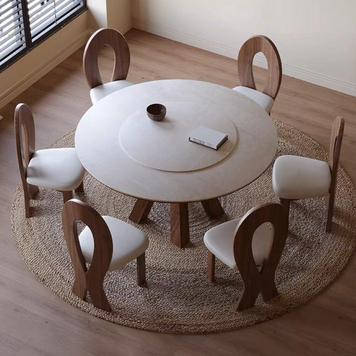 LUCINDA Japandi Round Sintered Stone Dining Table - Radical Homes Singapore