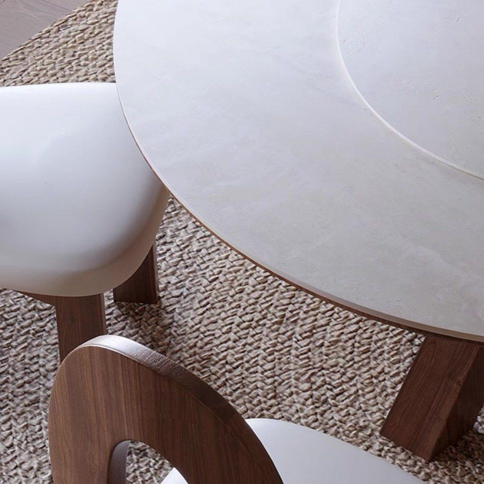 LUCINDA Japandi Round Sintered Stone Dining Table - Radical Homes Singapore