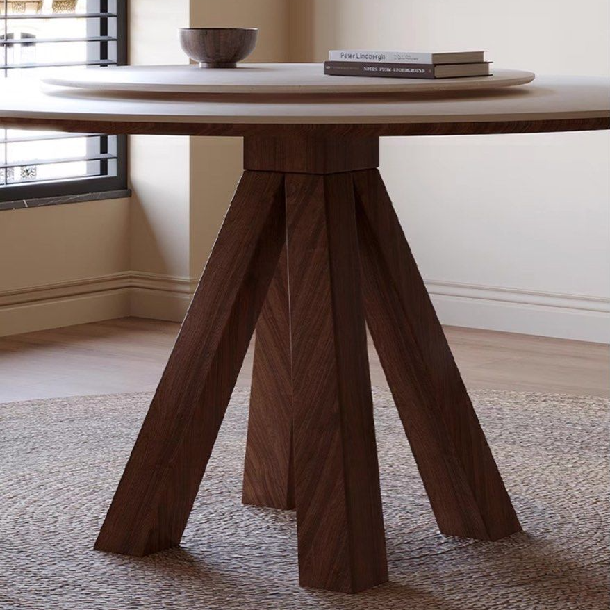 LUCINDA Japandi Round Sintered Stone Dining Table - Radical Homes Singapore
