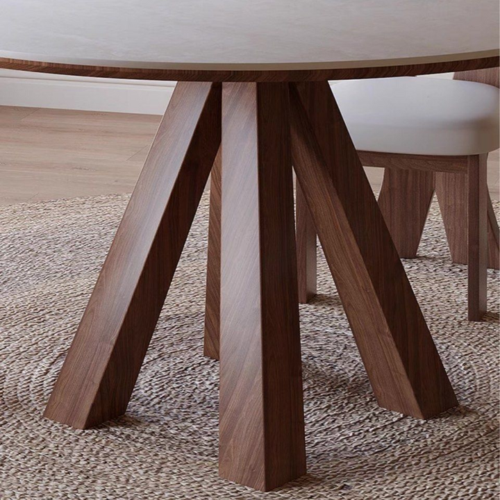 LUCINDA Japandi Round Sintered Stone Dining Table - Radical Homes Singapore