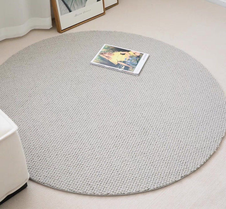 ERNIE Minimalist Round Wool Rug - Radical Homes Singapore