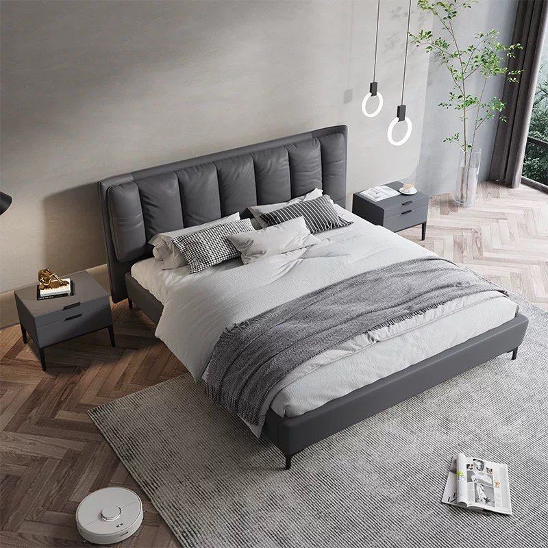 JUDE Modern Leather Bedframe - Radical Homes Singapore