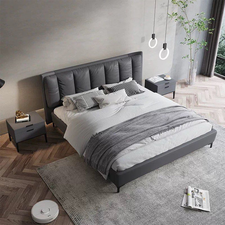 JUDE Modern Leather Bedframe - Radical Homes Singapore