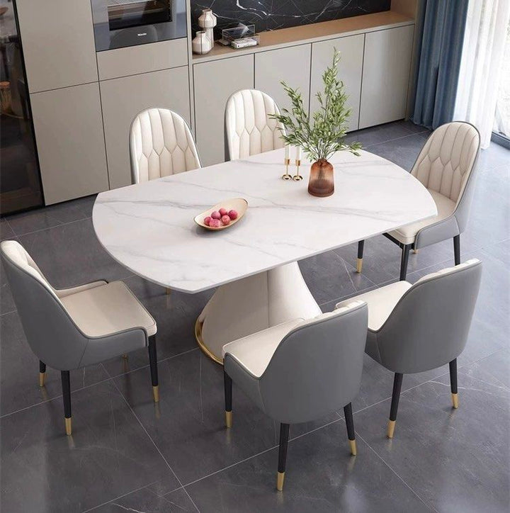 THEON Extendable Round Sintered Stone Dining Table - Radical Homes Singapore