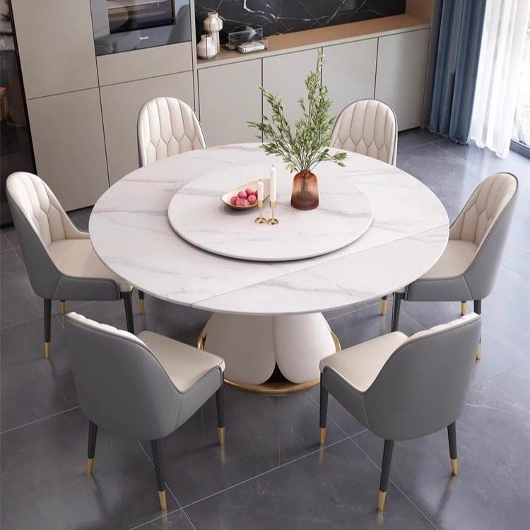 THEON Extendable Round Sintered Stone Dining Table - Radical Homes Singapore