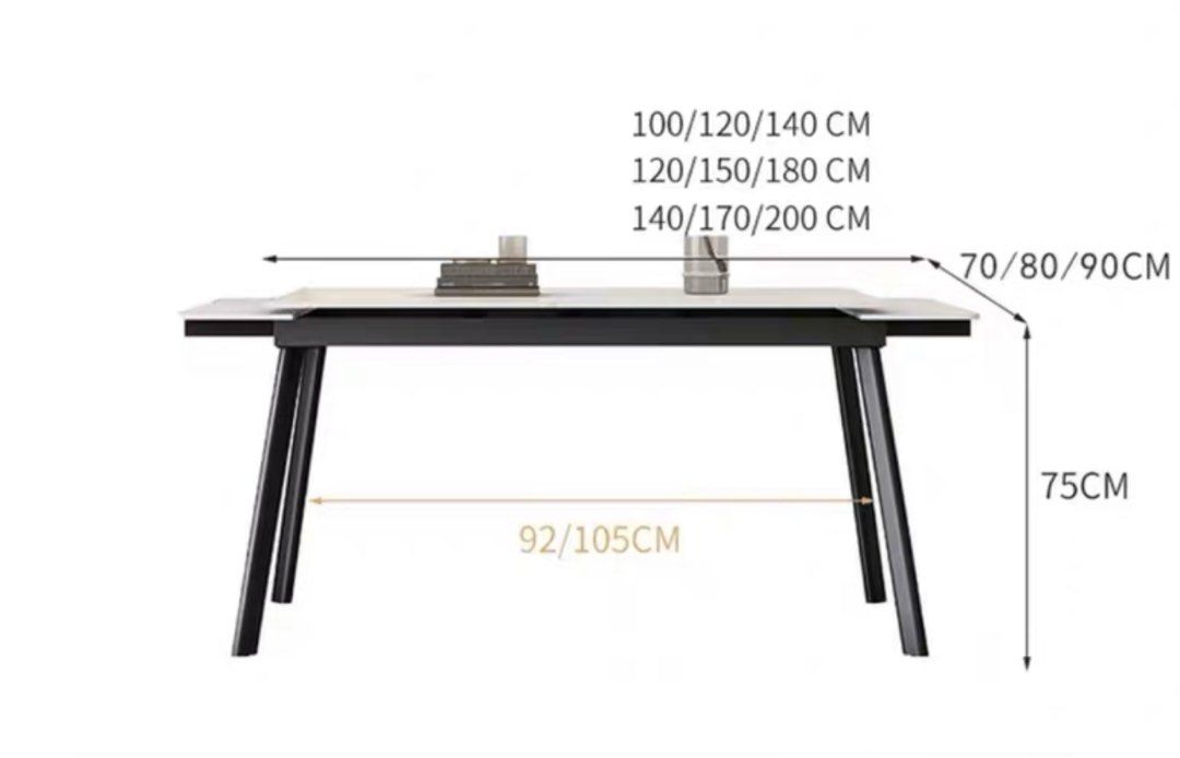 WALTE Modern Extendable Sintered Stone Dining Table - Radical Homes Singapore