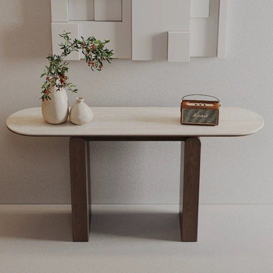 JASPER Modern Travertine Console Table - Radical Homes Singapore