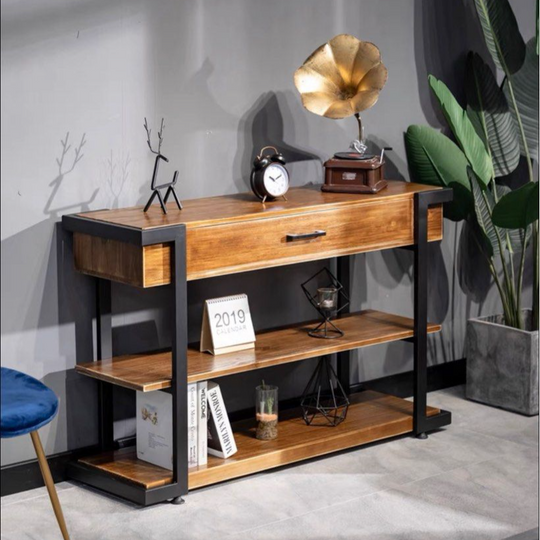 CASKEN Rustic Solid Wood Console Table - Cassa Haus Singapore