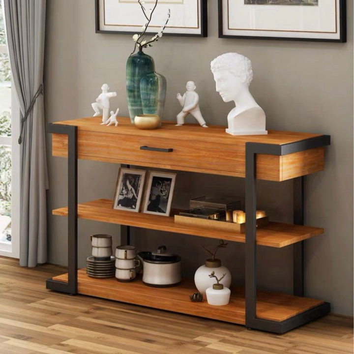 JVSKE Rustic Solid Wood Console Table - Radical Homes Singapore
