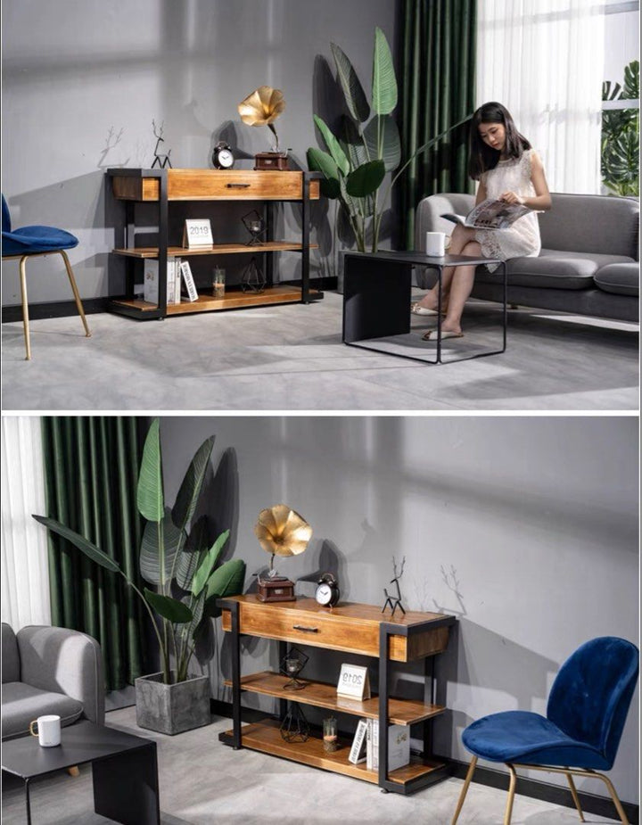 JVSKE Rustic Solid Wood Console Table - Radical Homes Singapore