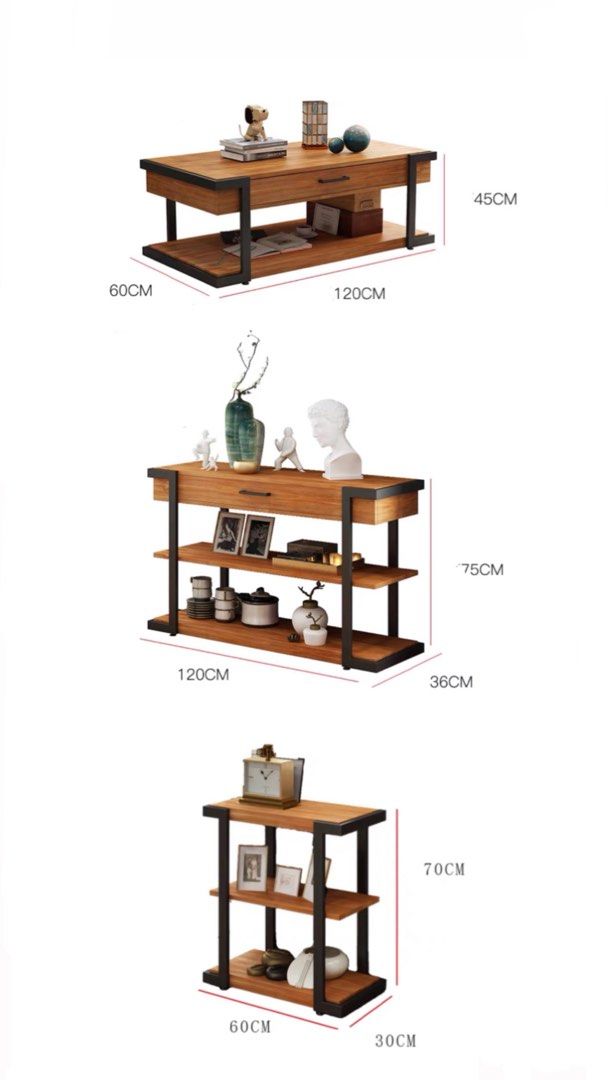 JVSKE Rustic Solid Wood Console Table - Radical Homes Singapore