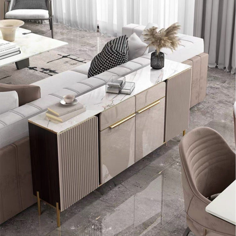KEMP Modern Sintered Stone Slim Sideboard - Radical Homes Singapore