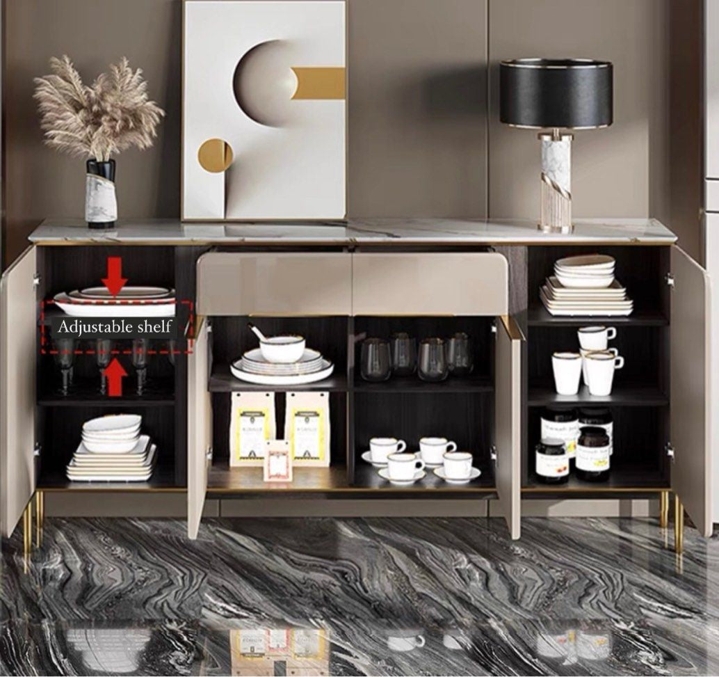 KEMP Modern Sintered Stone Slim Sideboard - Radical Homes Singapore
