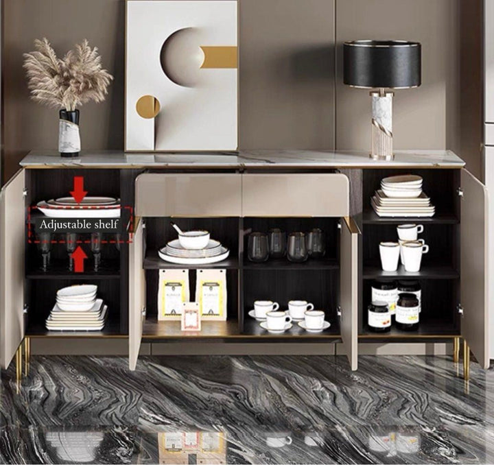 KEMP Modern Sintered Stone Slim Sideboard - Radical Homes Singapore