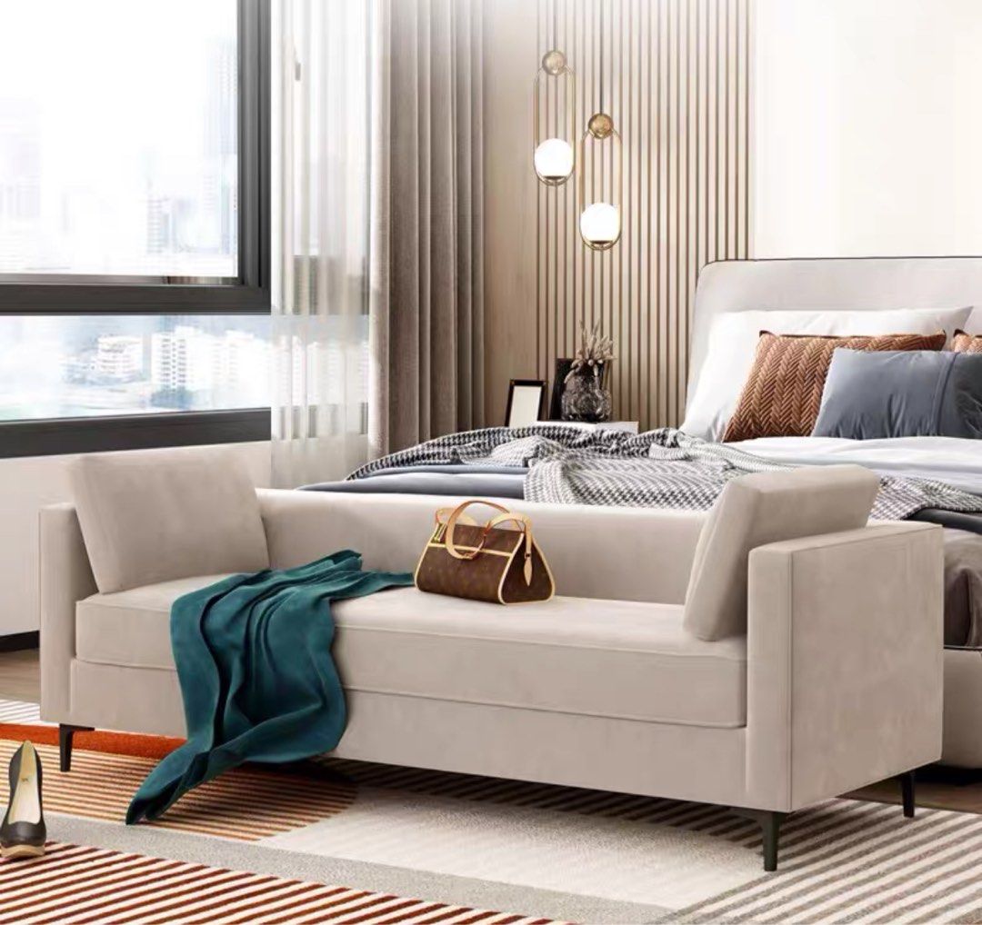 LUSTRE Modern Velvet Bench - Cassa Haus Singapore