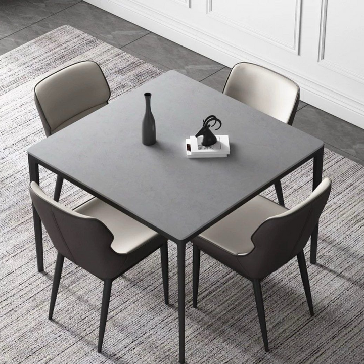 CLOTTEY Modern Square Sintered Stone Dining Table - Radical Homes Singapore