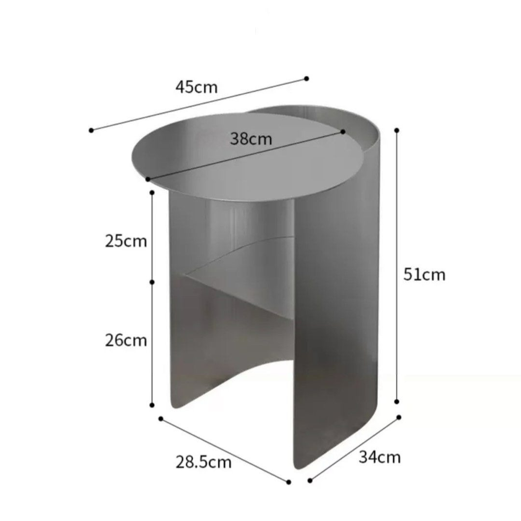 TARAZA Modern Stainless Steel Side Table - Radical Homes Singapore