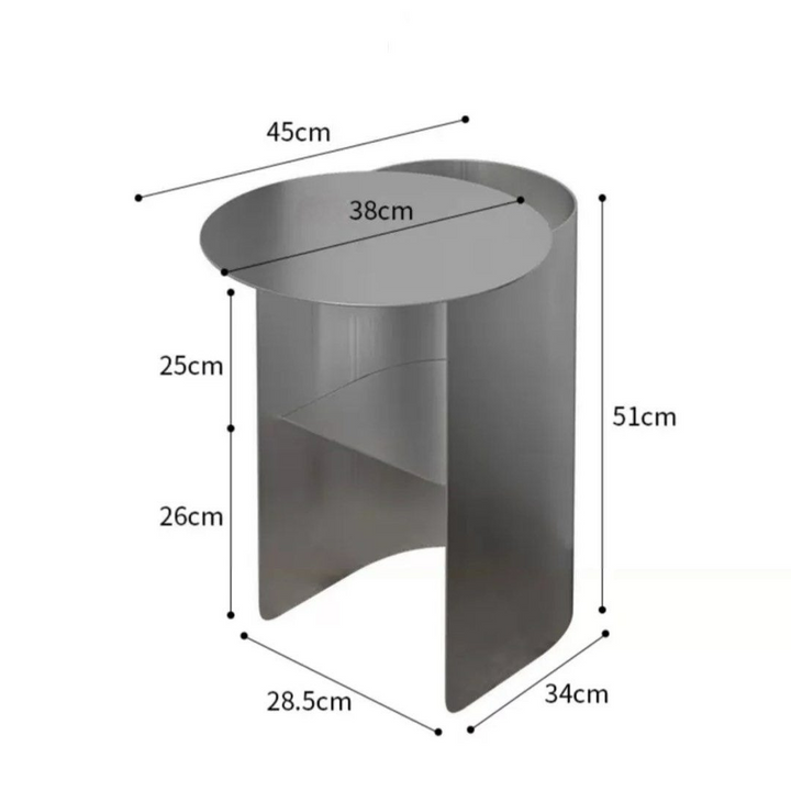 TARAZA Modern Stainless Steel Side Table - Radical Homes Singapore