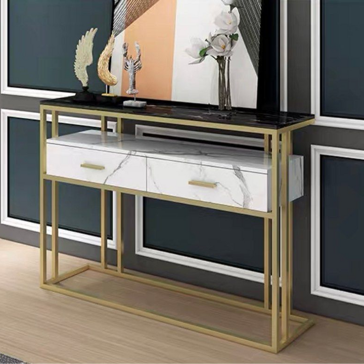 LEANDER Modern Marble Console Table - Radical Homes Singapore