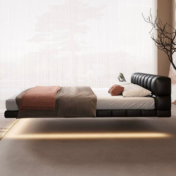KALVAR Modern Leather Floating Bedframe - Radical Homes Singapore
