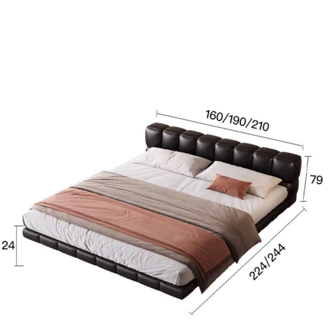 KALVAR Modern Leather Floating Bedframe - Radical Homes Singapore