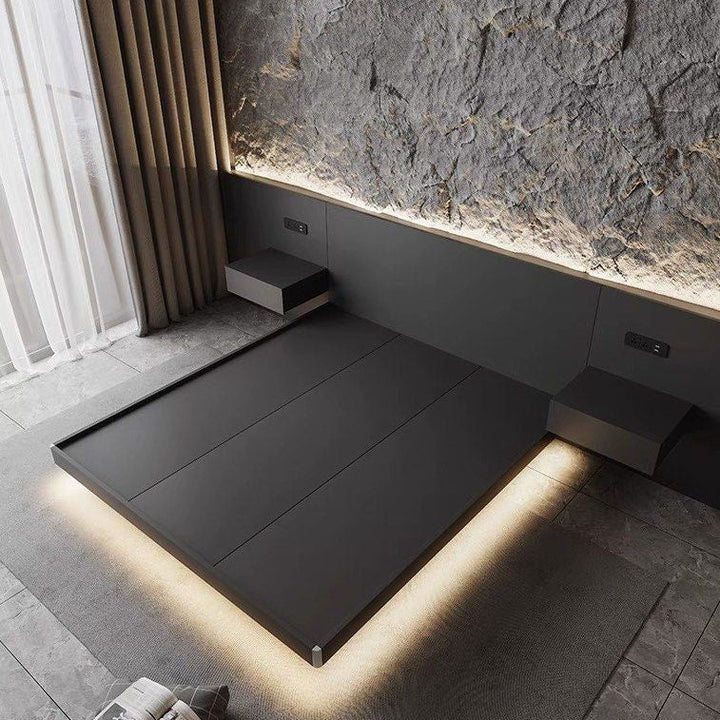 KALVIN Luxurious Floating LED Bedframe - Radical Homes Singapore