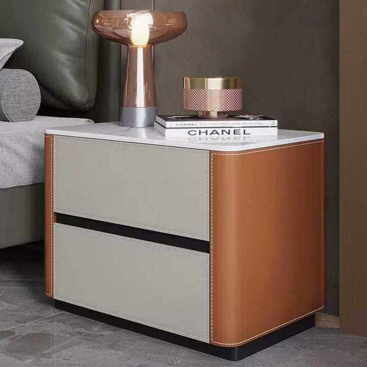 KANDRO Leather Bedside Table - Radical Homes Singapore