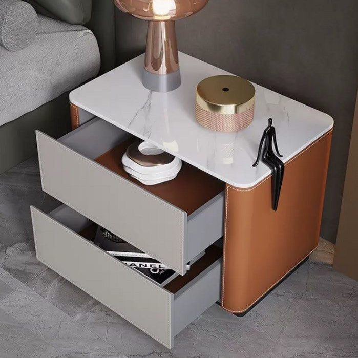 KANDRO Leather Bedside Table - Radical Homes Singapore