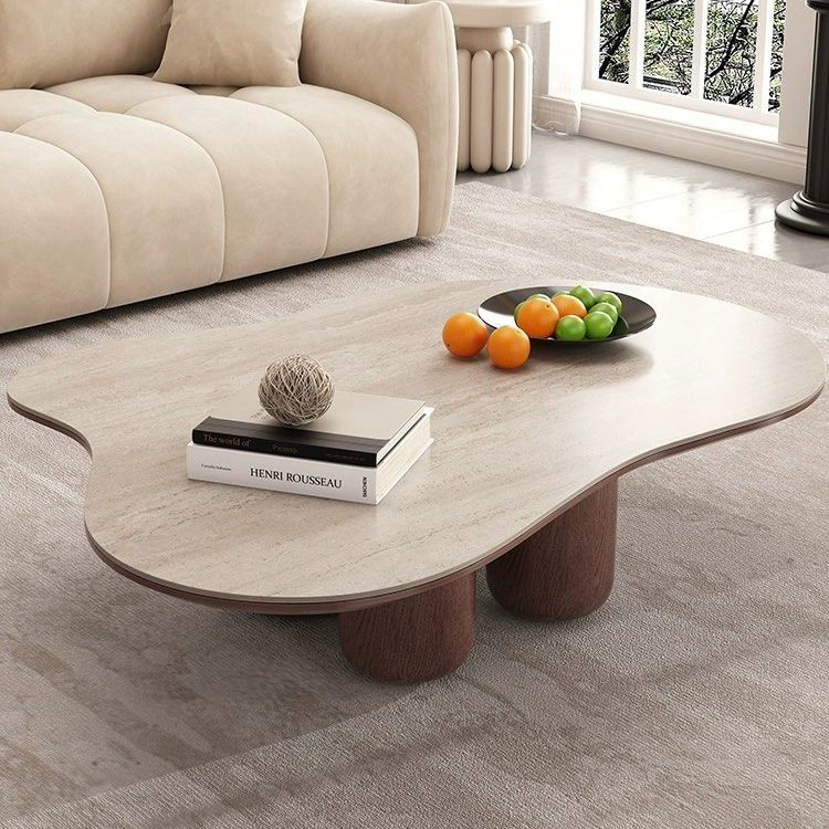 SLADE Modern Travertine Coffee Table - Radical Homes Singapore