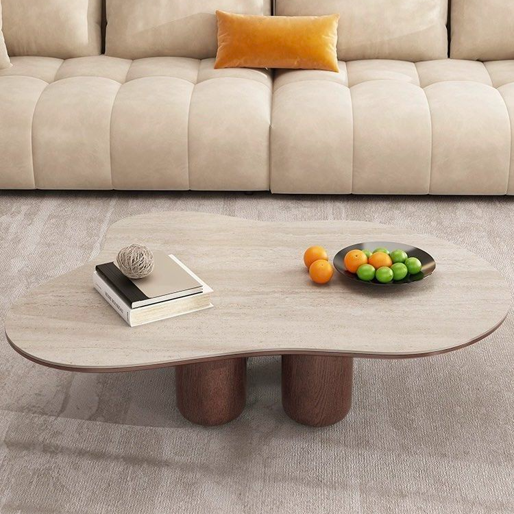 RHEZAN Modern Travertine Coffee Table - Cassa Haus Singapore