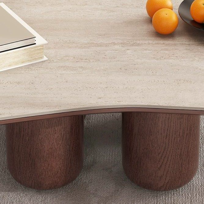 RHEZAN Modern Travertine Coffee Table - Cassa Haus Singapore